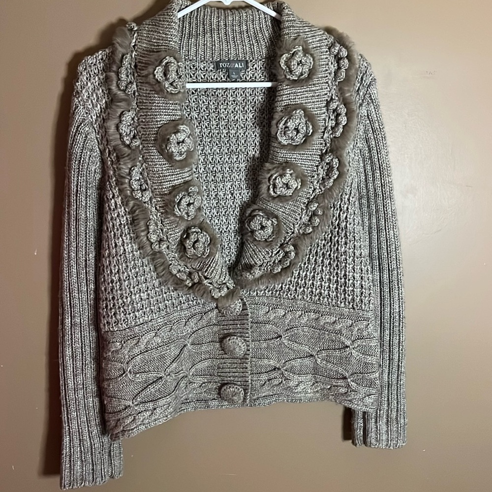 😄Wool Blend Cardigan Large
